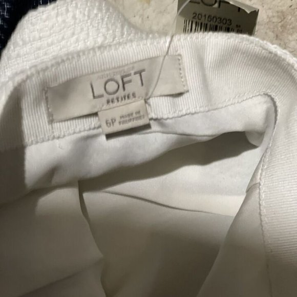 Ann Taylor Loft Navy Blue White Stripe A-line Short Skirt Women's Petites 6P New - Picture 2 of 2